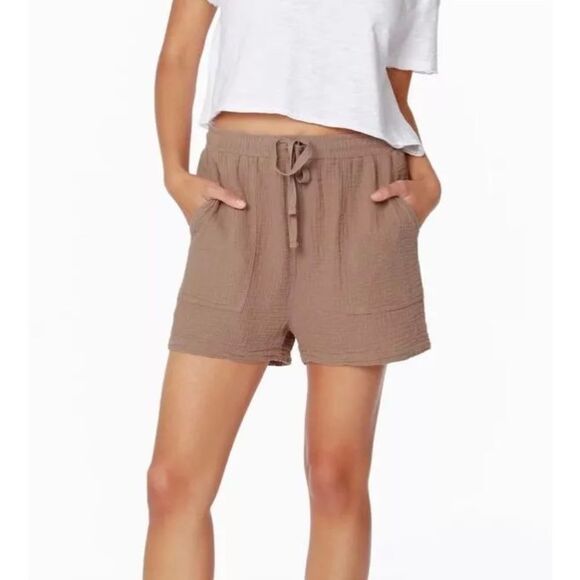 NWT BOBI Gauze Utility Pocket Shorts in Java Tan Size Medium